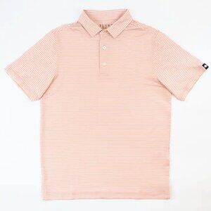Fluke Striped Golf Polo Peach & Gray
